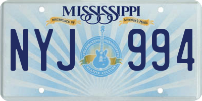 MS license plate NYJ994