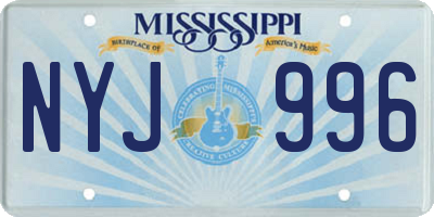 MS license plate NYJ996