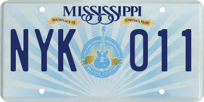 MS license plate NYK011