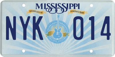 MS license plate NYK014