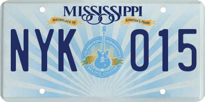 MS license plate NYK015