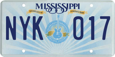 MS license plate NYK017