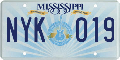 MS license plate NYK019