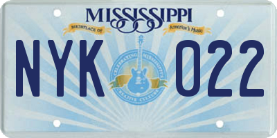 MS license plate NYK022