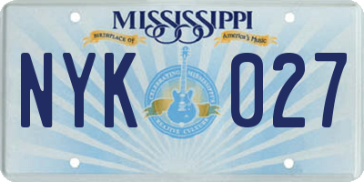 MS license plate NYK027