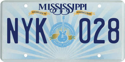 MS license plate NYK028