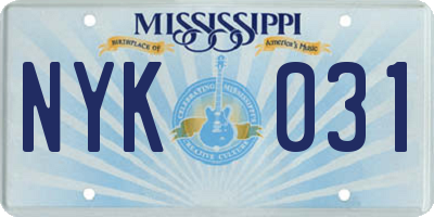 MS license plate NYK031