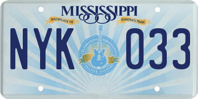 MS license plate NYK033
