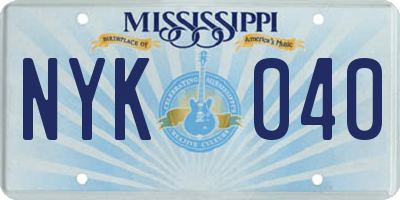 MS license plate NYK040