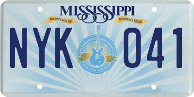 MS license plate NYK041