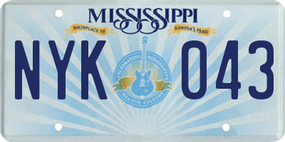 MS license plate NYK043