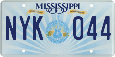 MS license plate NYK044