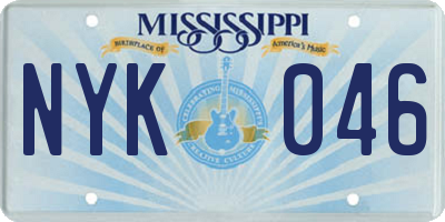 MS license plate NYK046