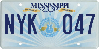 MS license plate NYK047