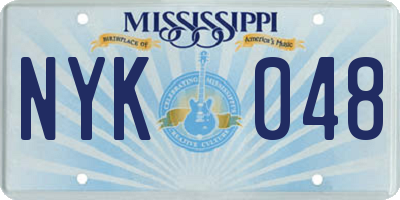 MS license plate NYK048