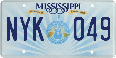 MS license plate NYK049