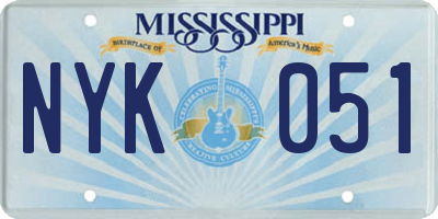MS license plate NYK051