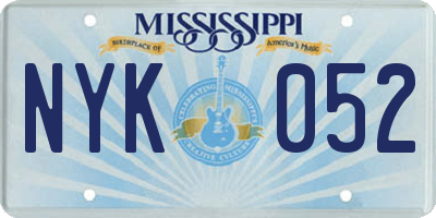 MS license plate NYK052