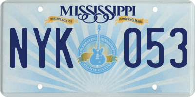 MS license plate NYK053
