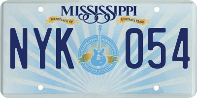 MS license plate NYK054