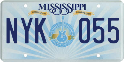 MS license plate NYK055