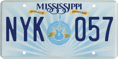 MS license plate NYK057