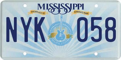 MS license plate NYK058