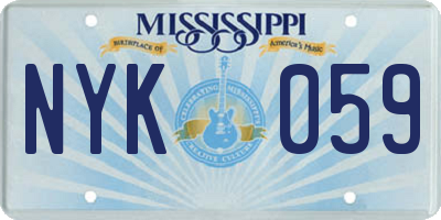 MS license plate NYK059