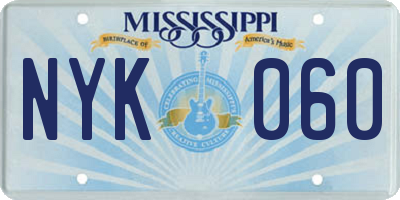 MS license plate NYK060