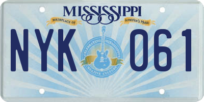 MS license plate NYK061
