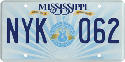 MS license plate NYK062