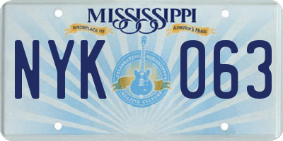MS license plate NYK063