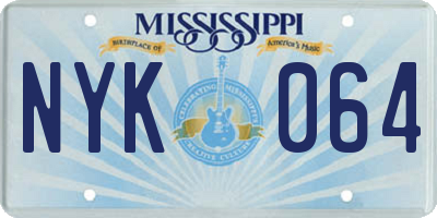 MS license plate NYK064