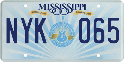MS license plate NYK065