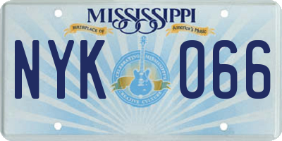 MS license plate NYK066
