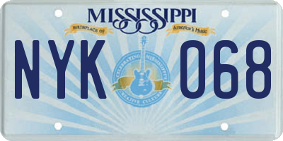 MS license plate NYK068