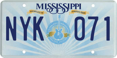 MS license plate NYK071
