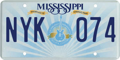 MS license plate NYK074