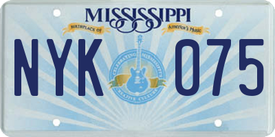 MS license plate NYK075