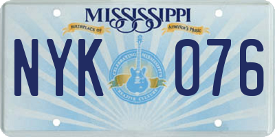 MS license plate NYK076