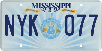 MS license plate NYK077