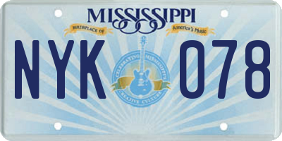 MS license plate NYK078