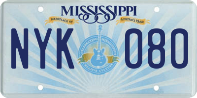 MS license plate NYK080