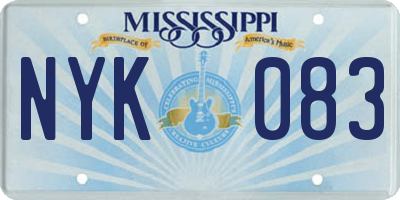 MS license plate NYK083