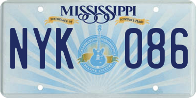 MS license plate NYK086