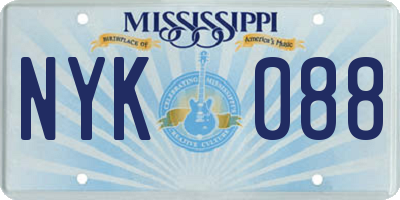 MS license plate NYK088