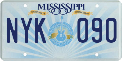 MS license plate NYK090