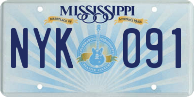 MS license plate NYK091