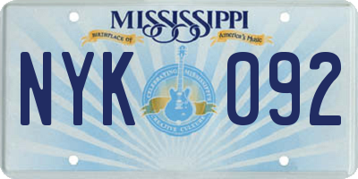 MS license plate NYK092