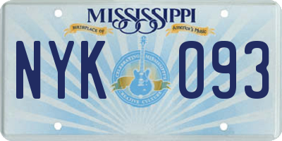 MS license plate NYK093